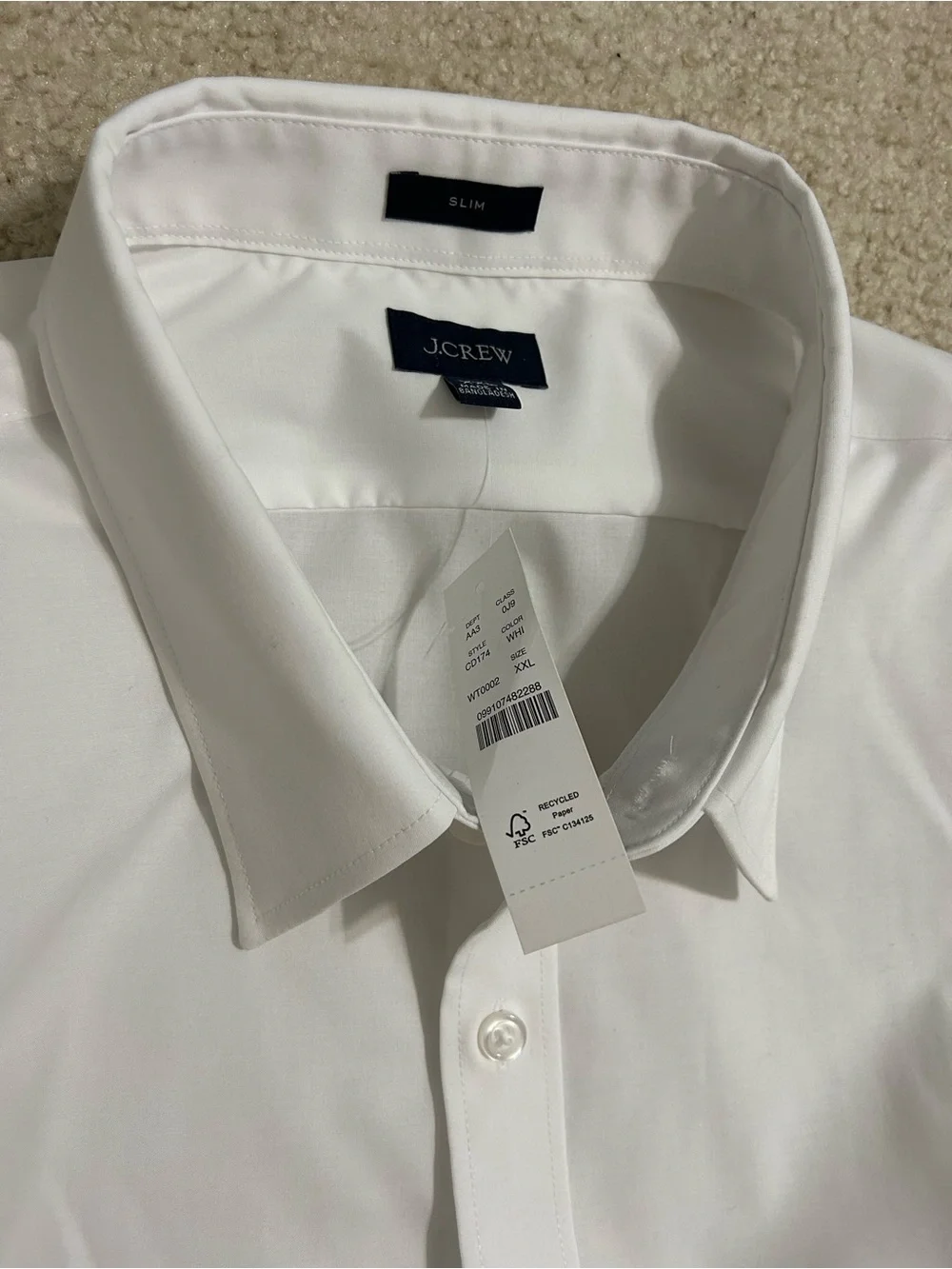 Men's White Dress Shirt - Classic Button-Down